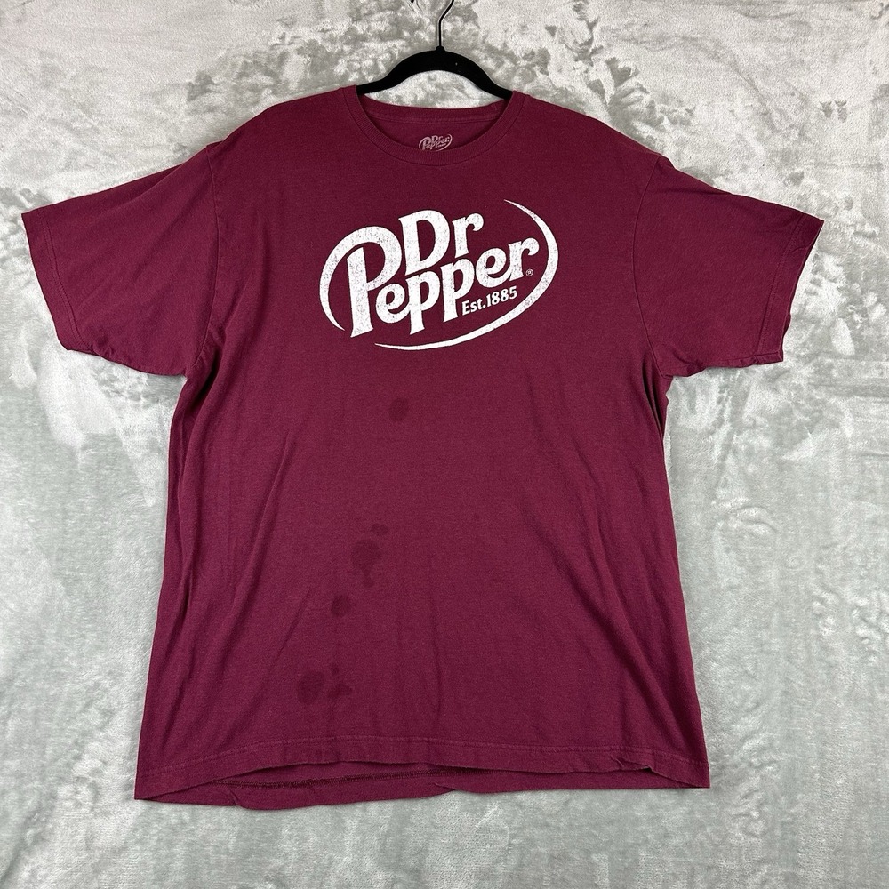 Dr Pepper Graphic T-Shirt XL Burgundy Red Retro